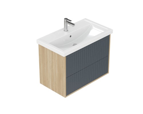 Тумба под раковину Onika Дайлер 80 подвесная белая/дуб сонома