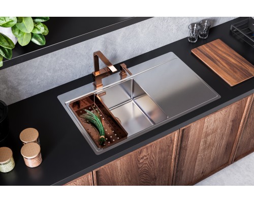 Кухонная мойка Alveus Pure 50R Kmb 1103653 нержавеющая сталь в комплекте с сифоном