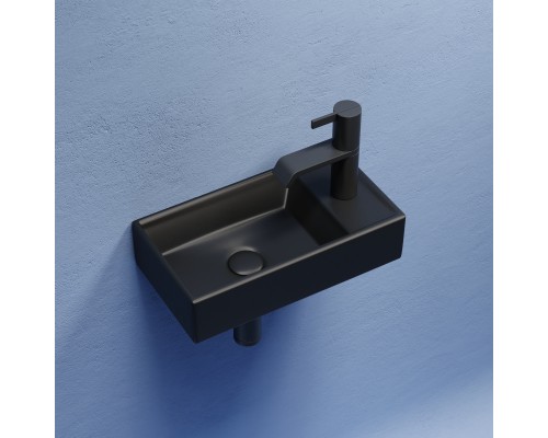 Рукомойник подвесной Ceramicanova черный матовый Element 407x217x100