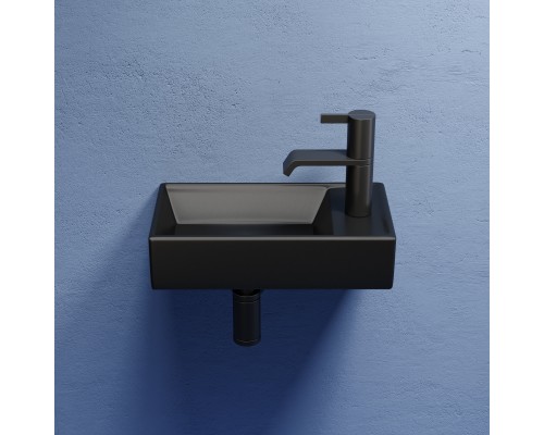 Рукомойник подвесной Ceramicanova черный матовый Element 407x217x100