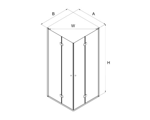 Душевое ограждение NEW TRENDY SUPERIA 80x90x195 хром