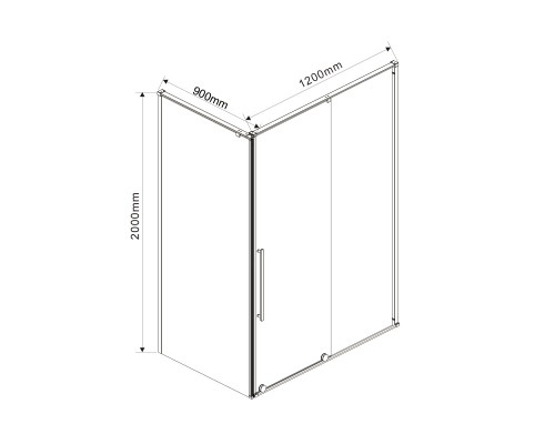 Душевой уголок Vincea Arno 1200x900 черный стекло тонированное