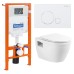 Комплект унитаза с инсталляцией BelBagno Loto BB070CHR/SC/BB002-80/BB014-SR-BIANCO с сиденьем Микролифт и Белой клавишей смыва