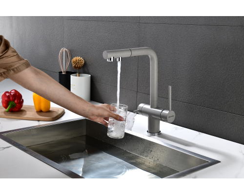 Смеситель для кухни Paulmark Serpentine Se213222-DG Графит