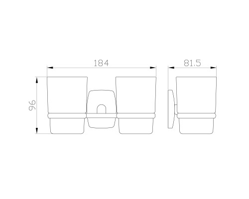 Два стакана для зубных щеток с держателем Wonzon&Woghand, Хром