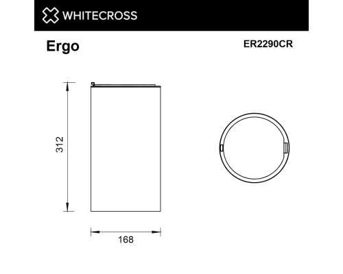 Ведро для мусора WHITECROSS Ergo 4 л. с крышкой (хром)
