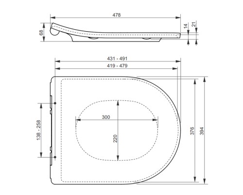 Сиденье для унитаза Toto MH TC514F белый