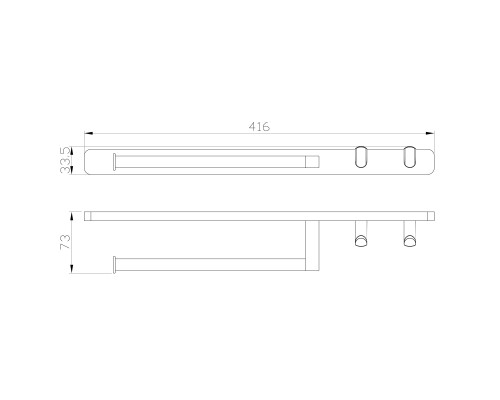Кольцо для полотенец с 2 крючками Wonzon&Woghand, Темный графит