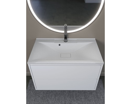 Раковина для ванной кварцевая Uperwood Elen Quartz 80х45х15,8 см, белая матовая, жасмин