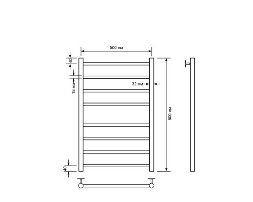Полотенцесушитель водяной Comfysan Luce W-8 80/50, хром