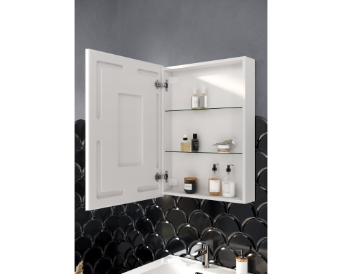 Зеркальный шкаф для ванной комнаты SANCOS Cube 600х140х800 с подсветкой