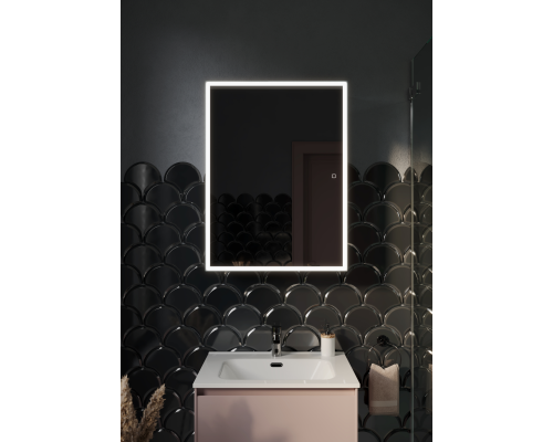 Зеркальный шкаф для ванной комнаты SANCOS Cube 600х140х800 с подсветкой