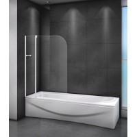 Шторка на ванну Cezares Relax 100 RELAX-V-11-100/140-C-Bi профиль Серый стекло прозрачное