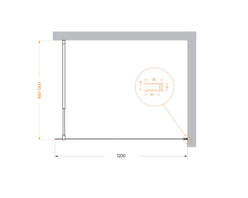 Душевая перегородка BelBagno Kraft 120 KRAFT-L-1-120-C-Cr профиль Хром стекло прозрачное