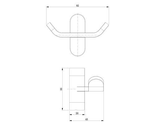 Крючок двойной ALTROBAGNO Люминозо (Luminoso) 081020 MW