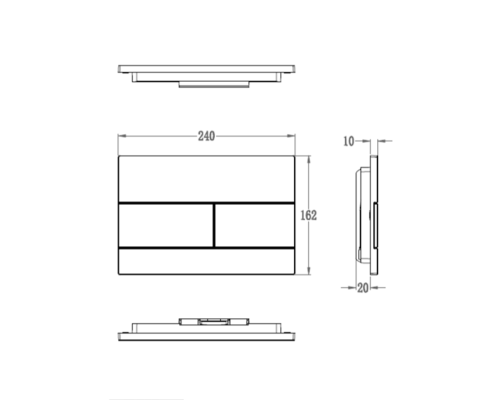 Кнопка смыва для инсталляции Wonzon&Woghand, Темный графит WW-IB235-BGM