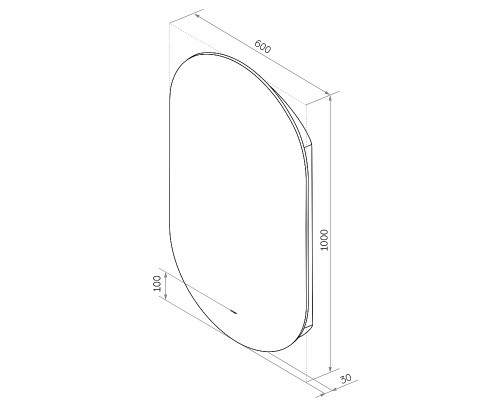 Зеркало Континент Fleur 600x1000 с подсветкой с бесконтактным выключателем