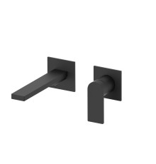 Встраиваемый в стену AQG Alpha, однорычажный смеситель для раковины, черный матовый