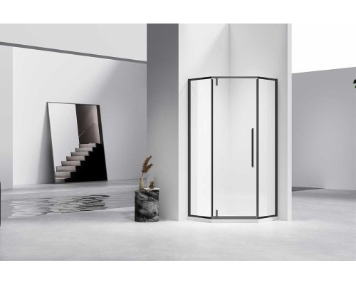 Душевой уголок Vincea Slim-N VSP-4SN900CLB, 900x900, черный, стекло прозрачное