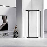 Душевой уголок Vincea Slim-N VSP-4SN100CLB, 1000x1000, черный, стекло прозрачное
