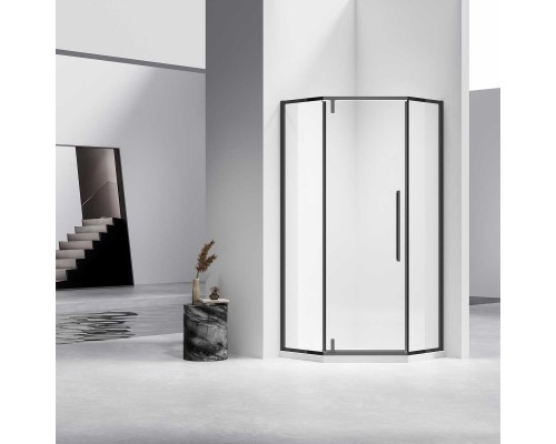 Душевой уголок Vincea Slim-N VSP-4SN900CLB, 900x900, черный, стекло прозрачное