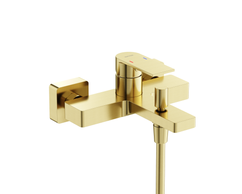 Смеситель для ванны и душа SANCOS Studio, брашированное золото, PVD покрытие, SC9018BG