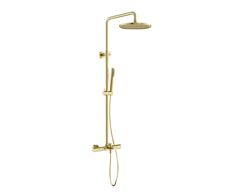 Душевая система с термостатом и изливом SANCOS Etna, брашированное золото, SC9008BG