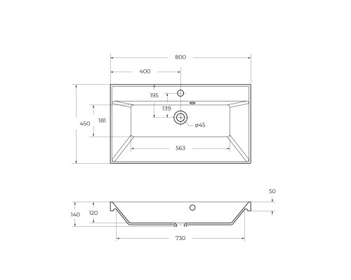 Раковина BelBagno 80 BB800/450-LV-ART-AST-NERO Черная матовая