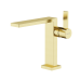 Смеситель для раковины SANCOS Linn, брашированное золото, PVD покрытие, SC9019BG