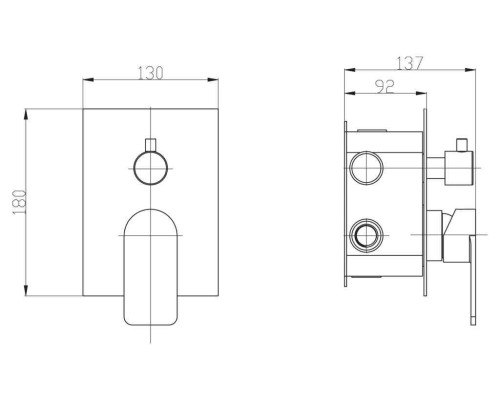 Встраиваемый смеситель для душа BelBagno NOV-SDM-IN