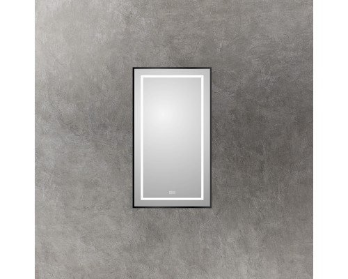 Зеркало BelBagno Kraft 50 SPC-KRAFT-500-900-LED-TCH-WARM-NERO с подсветкой Черное с сенсорным выключателем и подогревом
