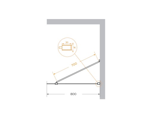 Душевая перегородка Cezares Liberta 80 LIBERTA-L-1-TB-80-C-Cr профиль Хром стекло прозрачное