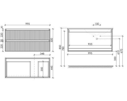 Тумба под раковину Sancos SNOB T RS 100x50 Doha Soft