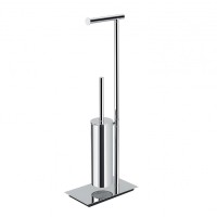 Стойка напольная с держателем туалетной бумаги и ершиком Colombo Square цвет PVD нержавеющая сталь