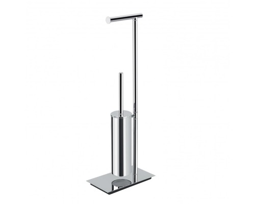 Стойка напольная с держателем туалетной бумаги и ершиком Colombo Square цвет PVD нержавеющая сталь