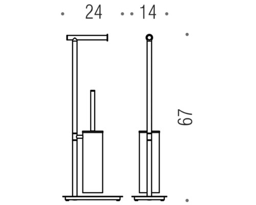 Стойка напольная с держателем туалетной бумаги и ершиком Colombo Square цвет PVD нержавеющая сталь
