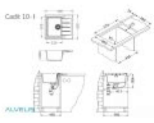 Мойка кухонная Alveus Granital Cadit 10 1132020 470х500 бетон