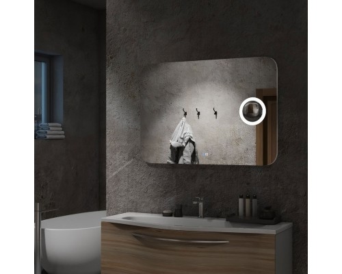 Зеркало Континент Elegant 800х600 с подсветкой с сенсорным выключателем с подогревом с увеличительным зеркалом