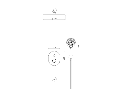 Душевая система ALTROBAGNO Рикко (Ricco) 040308 BG