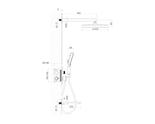 Душевая система ALTROBAGNO Рикко (Ricco) 040308 BG