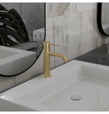 Смеситель для раковины Vincea City VBF-2C1BG однорычажный, брашированное золото