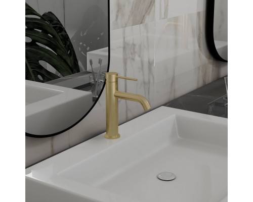 Смеситель для раковины Vincea City VBF-2C1BG однорычажный, брашированное золото