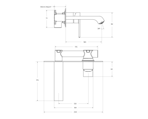 Смеситель для раковины BelBagno Aurora AURORA-BLVM-CRM-W0 Хром