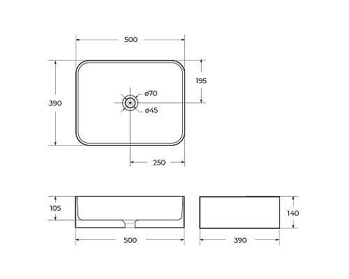 Раковина накладная BelBagno BB1304 Раковина накладная BelBagno BB1304