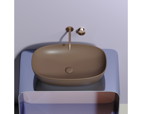 Чаша накладная овальная Ceramica Nova 60x38 Темно-Коричневый Матовый