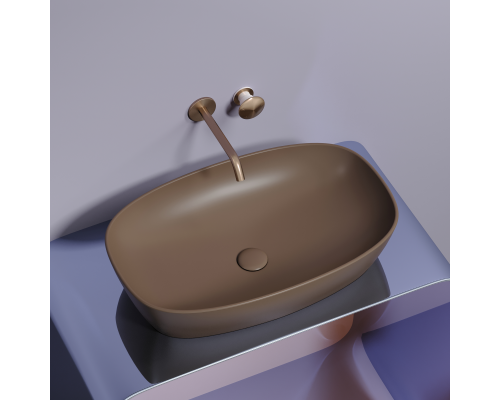Чаша накладная овальная Ceramica Nova 60x38 Темно-Коричневый Матовый