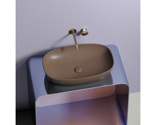 Чаша накладная овальная Ceramica Nova 60x38 Темно-Коричневый Матовый