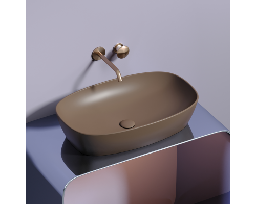 Чаша накладная овальная Ceramica Nova 60x38 Темно-Коричневый Матовый