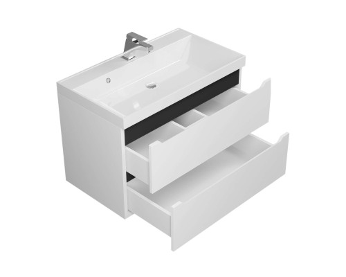 Тумба с раковиной Uperwood Tanos 80 см, белая/графит