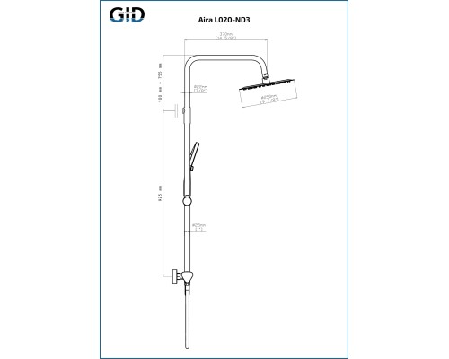 Душевая стойка Gid Aira L020-CH-ND3